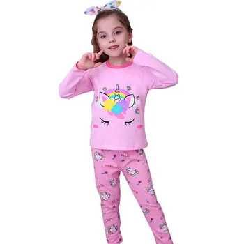 TUONXYE Detí Jednorožec Pyžamo Pre Dievčatá Kreslených Mačka Pyžamo Deti Pijama Infantil Dieťa Domov Nosiť Dievča Sleepwear Oblečenie