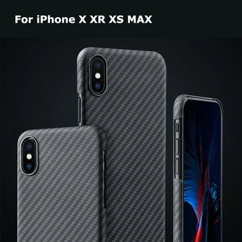 Luxusné Uhlíkových Vlákien puzdro pre iPhone X Prípade Matný Aramidové Vlákna 0.7 MM Ultra Tenké Matný Kryt Telefónu, pre iPhone XS MAX XR X S Prípadov