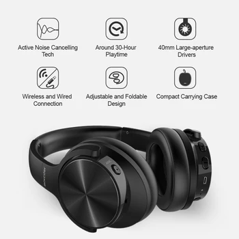 Mixcder E9 ANC Aktívnym Potlačením Hluku Bluetooth Slúchadlá Bezdrôtové Slúchadlá HiFi Hlboké Basy, s Mikrofónom pre Smartphone