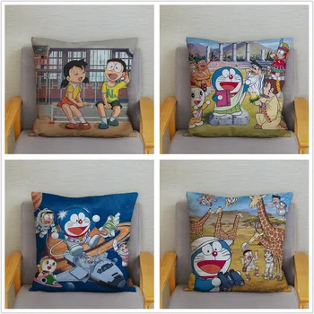 Japonsko, Anime Doraemon Vankúš Karikatúra Roztomilý Robot Mačka Tlače Vankúš Krátke Plyšový Vankúš Domova Vankúše, Poťahy,