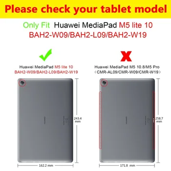Prípad Pre Huawei MediaPad M5 lite10 BAH2-W19/L09/W09 10.1 palcový Tablet PC kryt na huawei mediapad M5 lite 10 prípade + Film pero