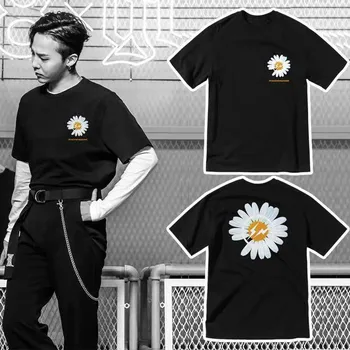 Peaceminusone Tričko Unisex Bigbang Black Print T-Shirt Muži T-Shirt GD Fujiwara Hirošime Vzor T-Shirt Top