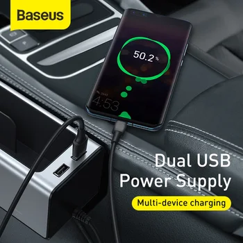 Baseus Auto Úložný box Univerzálny Auto Organizátor Úložný Box Dual USB Nabíjanie Pre Organizátor Vrecku Peňaženku Cigariet dôležité Telefónne Holde
