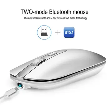 Nový USB Bezdrôtová Myš S Bluetooth 5.1 Prijímač Optická Počítačová Myš, 1600DPI 2,4 GHz, Ergonomické Myši Na Notebook PC Myši