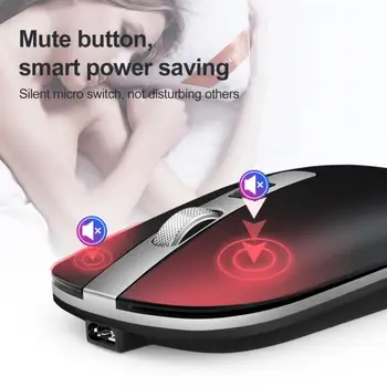 Nový USB Bezdrôtová Myš S Bluetooth 5.1 Prijímač Optická Počítačová Myš, 1600DPI 2,4 GHz, Ergonomické Myši Na Notebook PC Myši