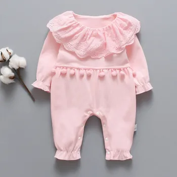 Baby girl šaty, Krásne jahody vzor novorodenca dlhý rukáv remienky batoľa detský bavlna Jumpsuit Oblečenie Onesies