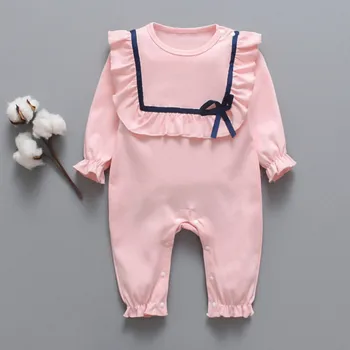 Baby girl šaty, Krásne jahody vzor novorodenca dlhý rukáv remienky batoľa detský bavlna Jumpsuit Oblečenie Onesies