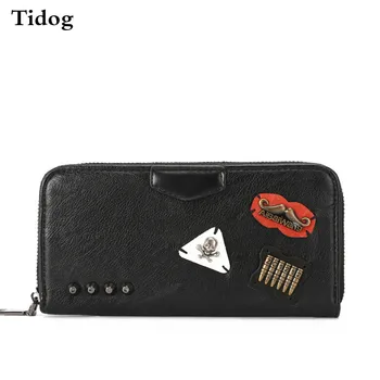 Tidog kórejský štýl dlhé kožené peňaženky