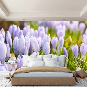 Nástennú maľbu kvety tulipány na stenu, tapety pre hala, kuchyňa, spálňa, nástenné maľby rozširujúce priestor