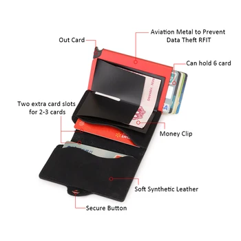 DIENQI Tenké Peňaženky Luxusný Kožený Ochranný Muži Ženy Držiteľa Karty Peňaženky Ridge peňaženky Mini Kabelka Červená Mágia Peňaženky 2020 Walet