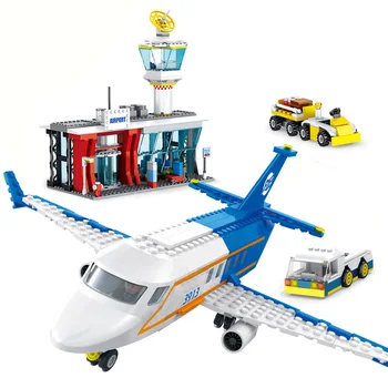 864pcs mesto osobné lietadlo na letisku nastaviť bloky hračky lietadlo lietadlo