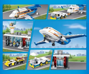 864pcs mesto osobné lietadlo na letisku nastaviť bloky hračky lietadlo lietadlo