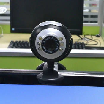 Nový Web Kameru Počítača Kamery USB 2.0 50.0 M 480P 6 LED HD Webcam Black Red Web Kameru S Mikrofónom Pre PC, Notebook Live Vysielanie