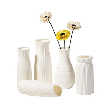 Nordic Plastové Váza na Kvety Obývacia Izba Moderné bytové Doplnky Dekorácie Tvorivé Jednoduché a Svieža, Vázy, Dekoratívne
