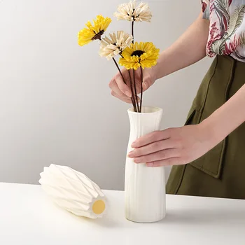 Nordic Plastové Váza na Kvety Obývacia Izba Moderné bytové Doplnky Dekorácie Tvorivé Jednoduché a Svieža, Vázy, Dekoratívne