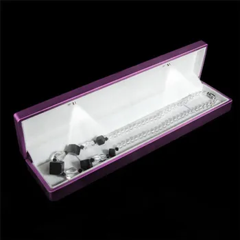 Luxusné Šperky Náhrdelníky Náušnice Krúžok Box Prípade Držiteľ Darček s LED Svetlom Svadobné Zásnubný Prsteň, Šperky Zobraziť