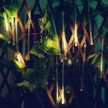 Solárne LED Vonkajšie Osvetlenie Trubica Meteor Kaskádové Sprchový Dážď Svetlá Cencúľ Raindrop Osvetlenie Záhrady Holiday Party Dekorácie