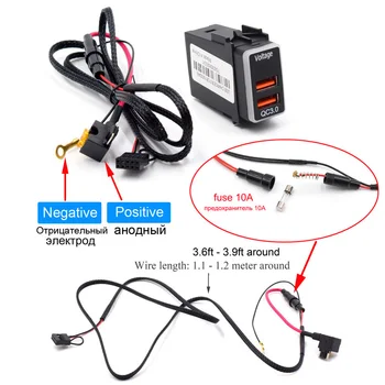 XCGaoon QC3.0 Dvojitý USB Quickcharge Nabíjací Adaptér S LED Voltmeter Plug & Play Káblový Pre NISSAN