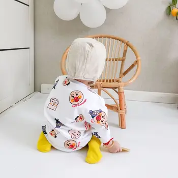 Nové Jarné Romper Anpanman Deti Oblečenie s Dlhým rukávom Deti Cartoon Baby Chlapci, Dievčatá Jumpsuit Dieťa Kostýmy 3M-18 M