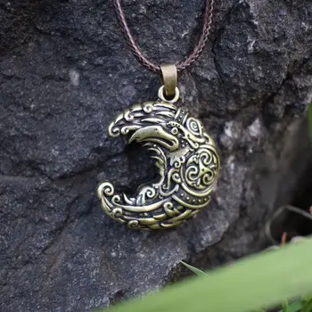 Mesiac tvar uzla raven prívesok náhrdelník Vrana Viking Vták Šperky Severanov 12pcs