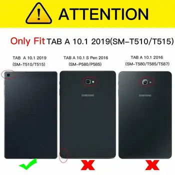 Puzdro pre Samsung galaxy Tab 10.1 2019 SM-T510 T515 Tablet Kryt puzdro pre galaxy tab 10.1 2019 Smart Stand Funda puzdro