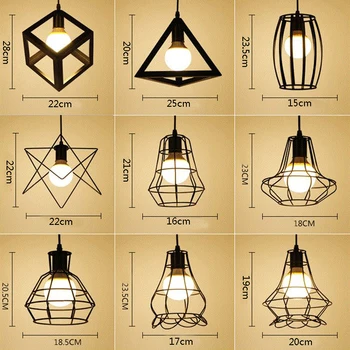 Prívesok Svetlá Vintage Prívesok Lampa Železnej Klietky Priemyselné LED Alebo Edison Žiarovka Hanglamp Pre Obývacia Izba Bar Pozastavenie Svietidlo