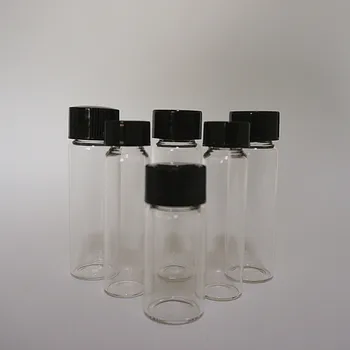 Doprava zadarmo 3ml do 50 ml číreho Skla vzorky fľaše s čiernym plastovým skrutkovací uzáver, esenciálny olej fľaše pre laboratórne použitie