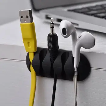 Univerzálny 1Set USB Kábel Organizátor Drôt Winder Desktop Management Slúchadlá Slúchadlá do uší Držiak na Kábel Myši Silikónové Klipy Pre iPhone